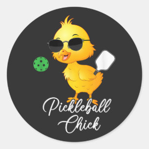 Lustiges Pickleball-Huhn Pickleball Runder Aufkleber