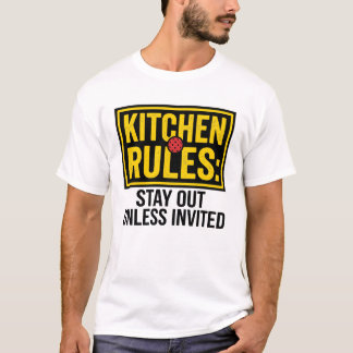 Lustiges Pickleball-Küchenregeln-Warnschild T-Shirt