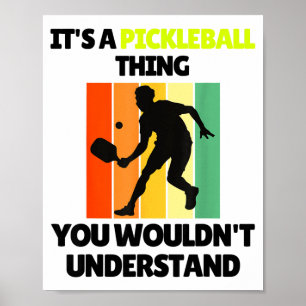 Lustiges Pickleball-Schläger-Dink-Pickle-Ball-Spie Poster