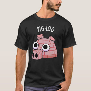 Lustiges Pig-loo-Iglu-Wortspiel dunkler Hintergrun T-Shirt