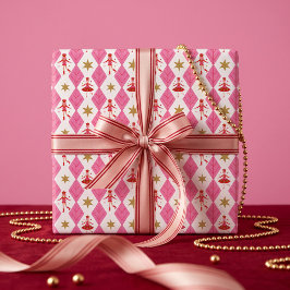 Lustiges Pink Fa La La Festliches Fröhliches Nussk Geschenkpapier
