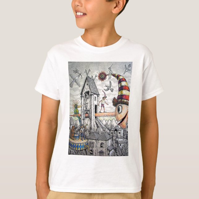 Lustiges Pinocchio T-Shirt (Vorderseite)