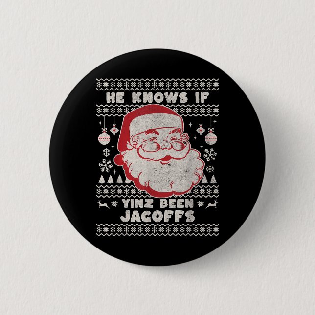 Lustiges Pittsburgh Weihnachten Button (Vorderseite)