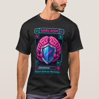 Lustiges Pixel-Gehirn Sarkasmus-Abwehrmechanismus  T-Shirt