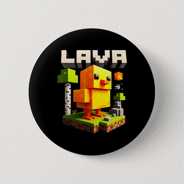 Lustiges Pixel-Huhn-Gamer-Humor-Meme  Button (Vorderseite)