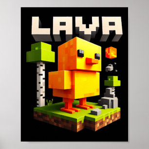 Lustiges Pixel-Huhn-Gamer-Humor-Meme  Poster