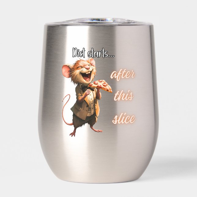 Lustiges Pizza-Diät-Maus-Design (Vorderseite)