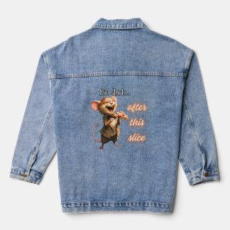 Lustiges Pizza-Diät-Maus-Design Jeansjacke