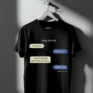 Lustiges Pizza-Liebes-Chat-Design T-Shirt
