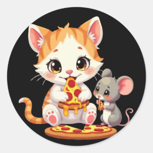 lustiges Pizza-Pizza Runder Aufkleber
