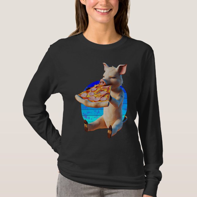 Lustiges Pizza Schwein T-Shirt (Vorderseite)