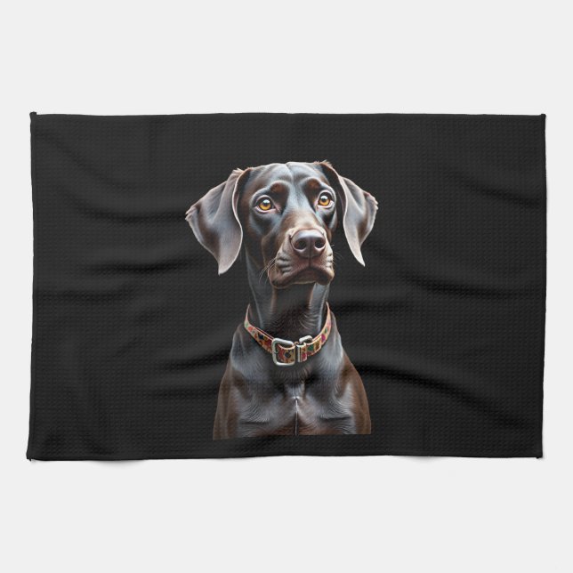 Lustiges Pointer-Shirt Pointer-Mama Papa Hunde-Lie Geschirrtuch (Horizontal)