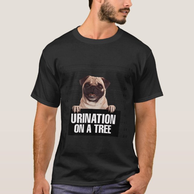 Lustiges Polizeifoto eines Mopses T-Shirt (Vorderseite)