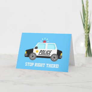 Lustiges Polizeistreifenwagen-Auto Alles Gute zum Karte