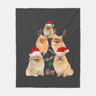 Lustiges Pomeranian-Weihnachtsbaum-Dekor-Ornament Fleecedecke