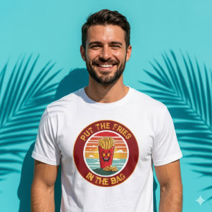 Lustiges 'Pommes In Die Tüte Tun' Meme Retro Grafi T-Shirt
