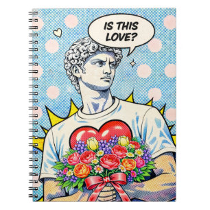 Lustiges Pop-Art-Liebe-Notizbuch Notizblock