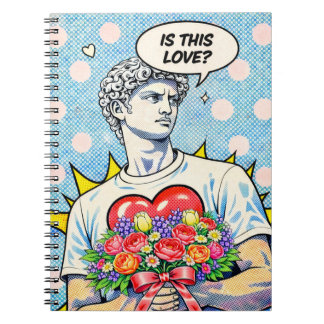 Lustiges Pop-Art-Liebe-Notizbuch Notizblock