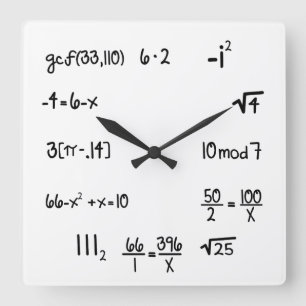 Lustiges Pop-Quiz-Mathe-Genie Quadratische Wanduhr