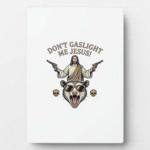 Lustiges Possum Jesus Vintage Gravur Shirt Design_ Fotoplatte