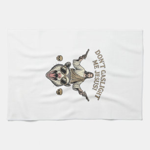 Lustiges Possum Jesus Vintage Gravur Shirt Design_ Geschirrtuch