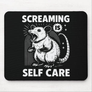 Lustiges Possum-Schreien Psychische Gesundheit Sch Mousepad