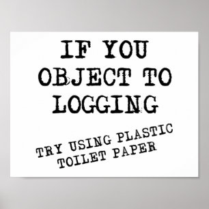 Lustiges Poster aus Plastik Toilettenpapier