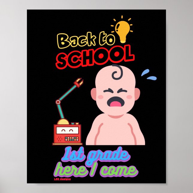 lustiges Poster "BACK TO SCHOOL" (Vorne)