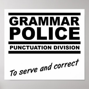 Lustiges Poster der Grammatikpolizei