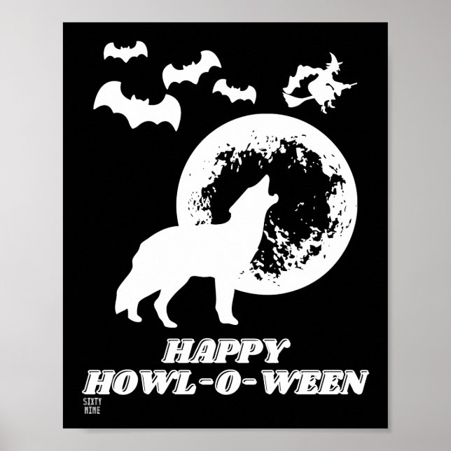 lustiges Poster "HAPPY HOWL-O-WEEN 2" (Vorne)