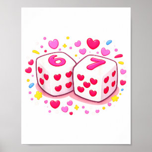 Lustiges Preppy 67 Valentinstag Sechs Sieben Würfe Poster