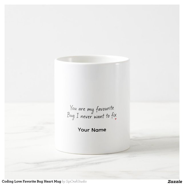 Lustiges Programmierergeschenk Bug personalisierte Kaffeetasse (Von Creator hochgeladen)