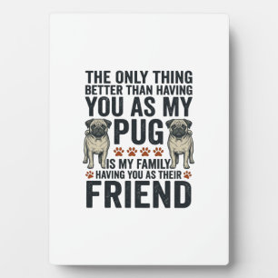 Lustiges Pug-Familienfreund Vintage-Gravur-Shirt D Fotoplatte