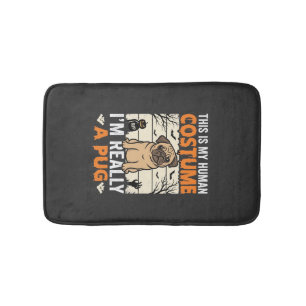 Lustiges Pug Halloween Kostüm Design für Menschen Badematte