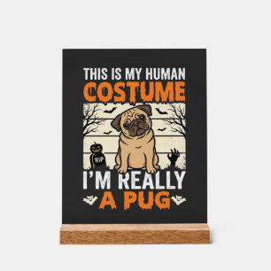 Lustiges Pug Halloween Kostümdesign für Menschen Acrylschild