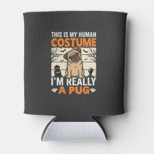 Lustiges Pug Halloween Kostümdesign für Menschen Dosenkühler
