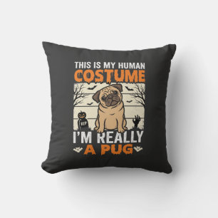 Lustiges Pug Halloween Kostümdesign für Menschen Kissen