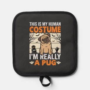 Lustiges Pug Halloween Kostümdesign für Menschen Topflappen