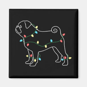 Lustiges Pug-Hunde-Weihnachts-Outfit, Pug-Weihnach Magnet