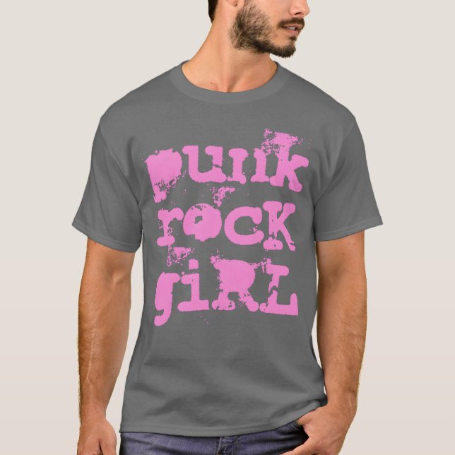 Lustiges Punk Rock Mädchen T-Shirt (Vorderseite)