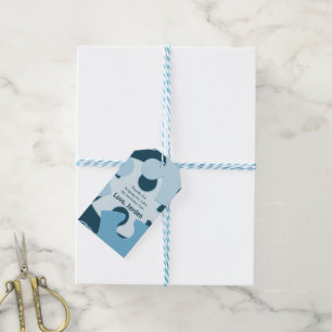Lustiges Puzzle Blau Alles Gute zum Geburtstag Dan Geschenkanhänger
