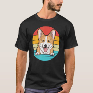 Lustiges realistische Corgi-Hundefreund-Porträt Vi T-Shirt