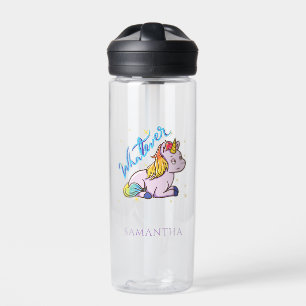 Lustiges Regenbogen-Einhorn Was auch immer Persona Trinkflasche