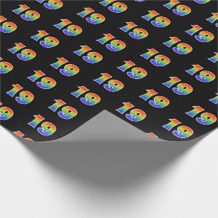 Lustiges Regenbogen-Spektrum-Muster "19" Ereignis- Geschenkpapier
