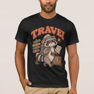Lustiges Reise-Waschbär-T-Shirt – Vintage-Abenteue T-Shirt