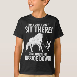 Lustiges Reitsport Pferd Turnen Fliege Idee Runter T-Shirt