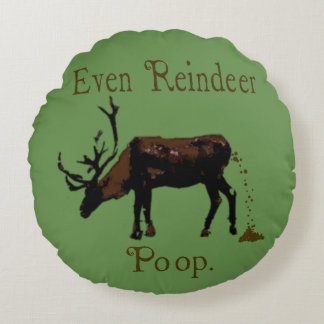 Lustiges Ren kacken Weihnachtskissen Rundes Kissen