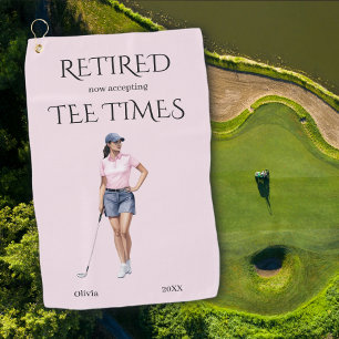 Lustiges Renten-Geschenk Jetzt Golf-Tee-Zeiten ann Golfhandtuch