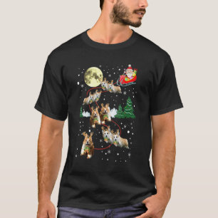 Lustiges Rentier Corgi Weihnachten Christmas Hunde T-Shirt