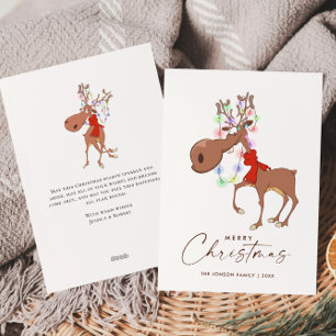Lustiges Rentier Frohe Weihnachtsgrüße Feiertagskarte
